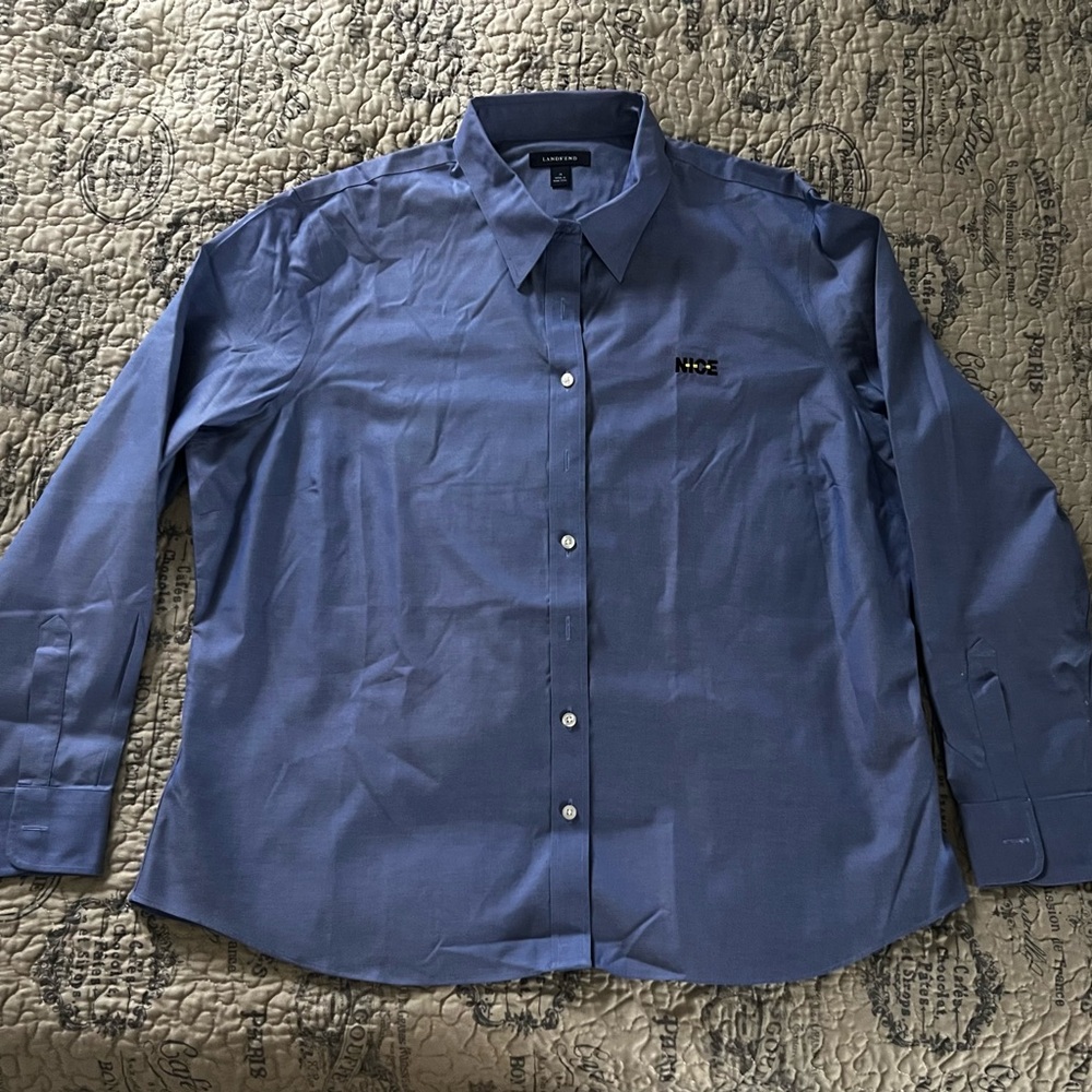 Lands' End Men’s Blue Button Down Shirt